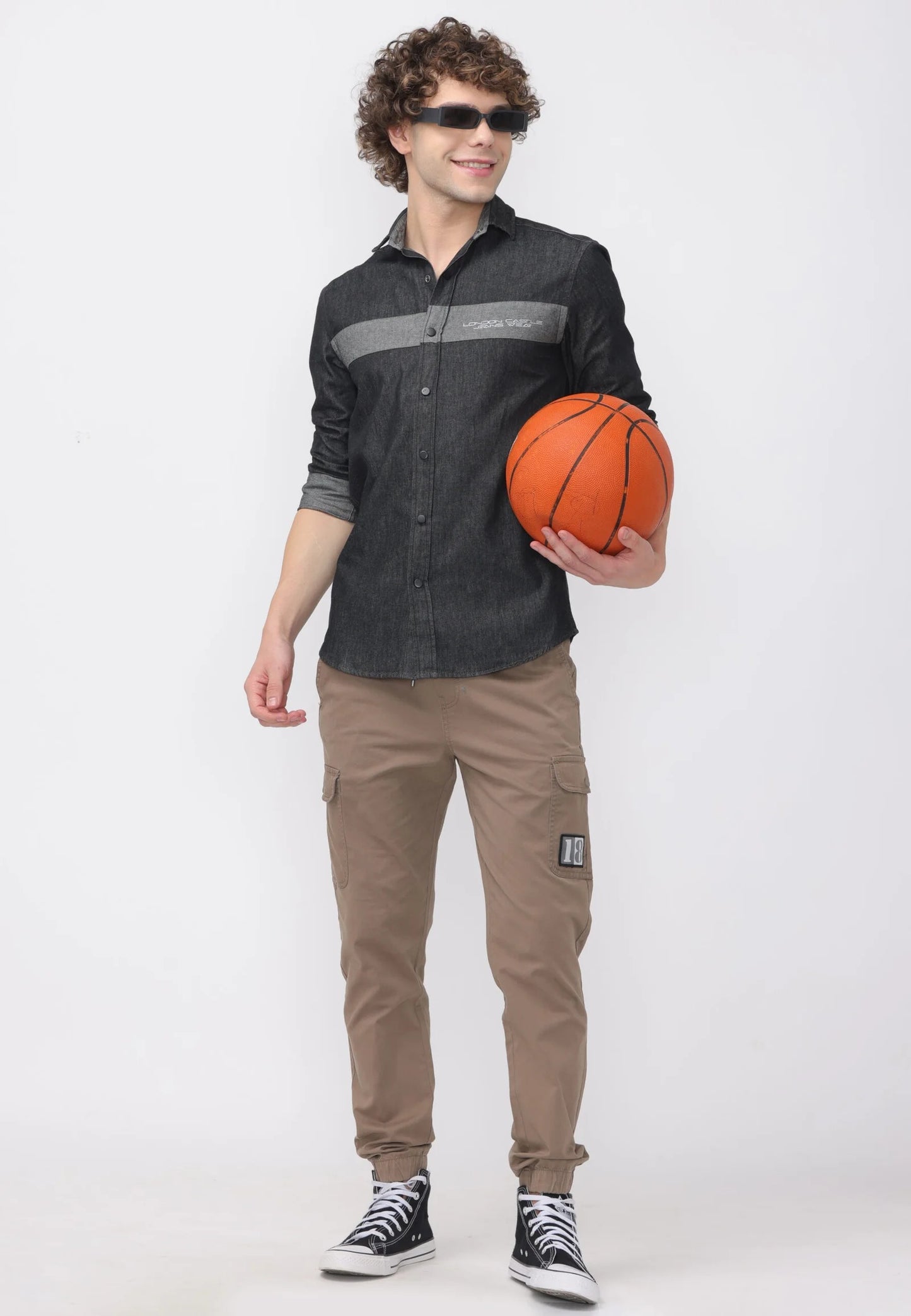 Onyx Graphite Cut and Sew Denim Shirt