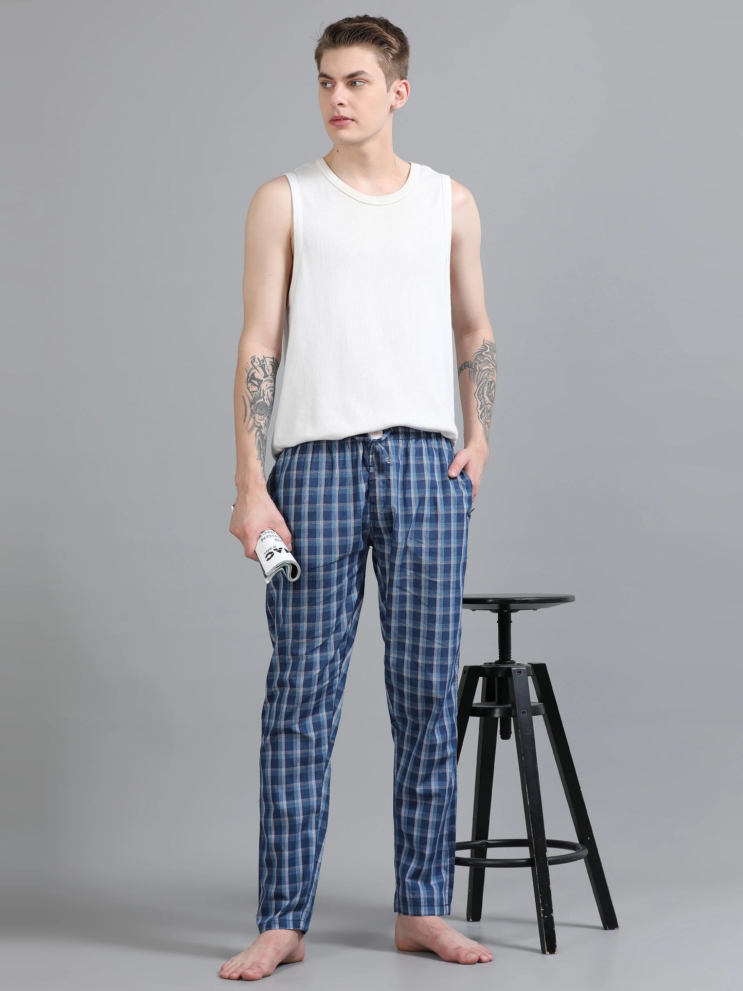 Checks Pyjama with zip pocket