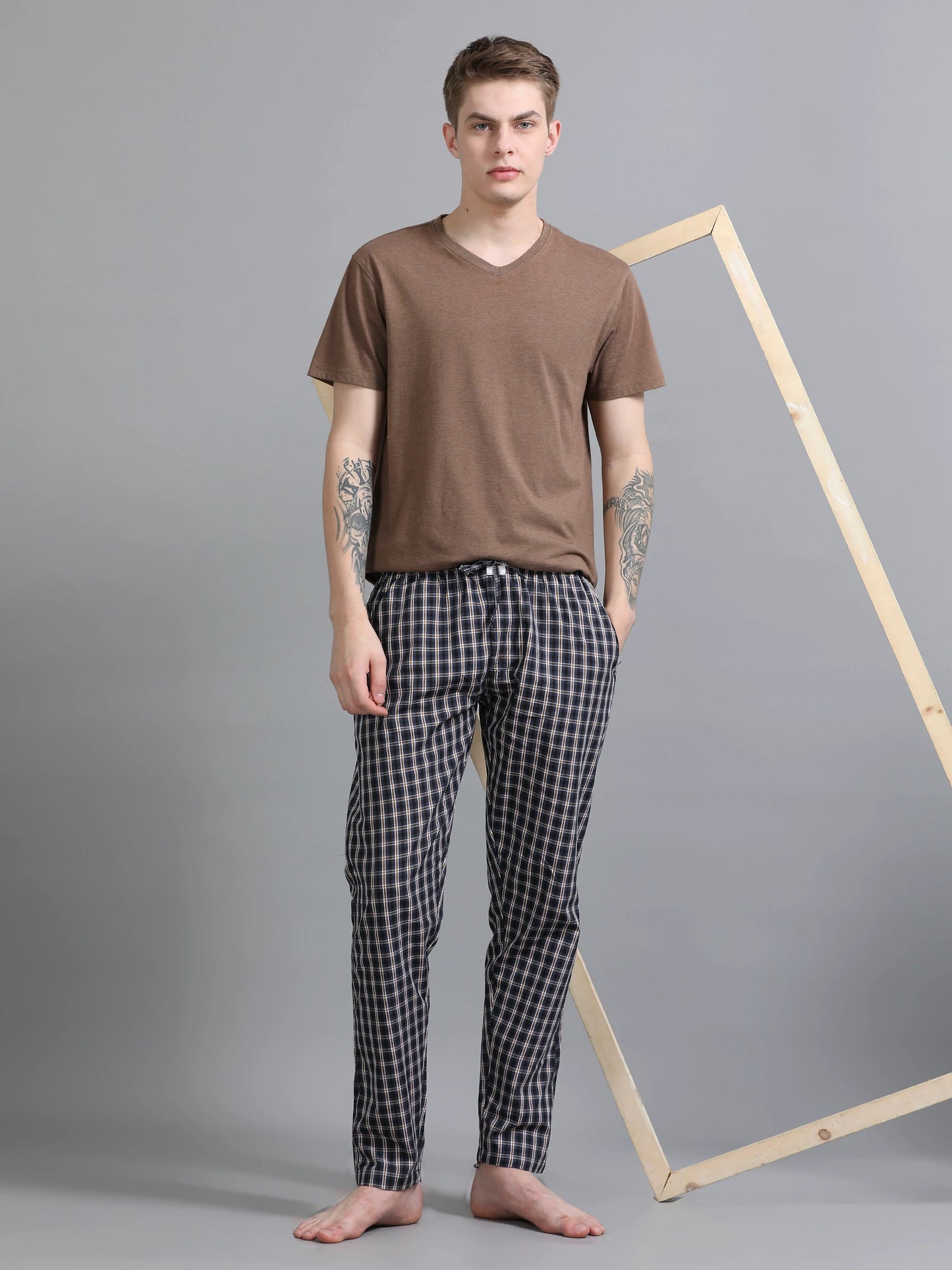 Checks Pyjama with zip pocket