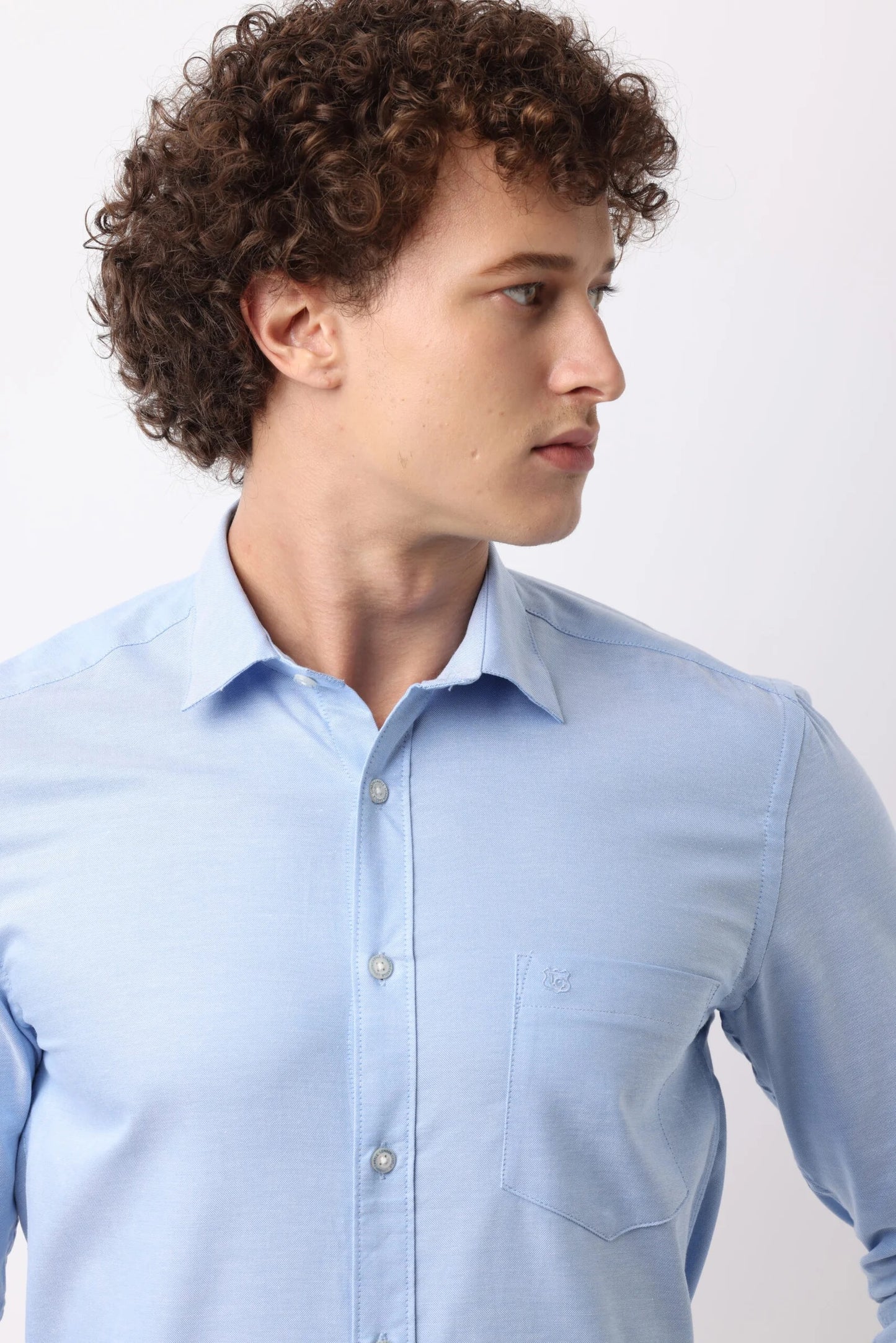 Azure Oxford Cotton Shirt