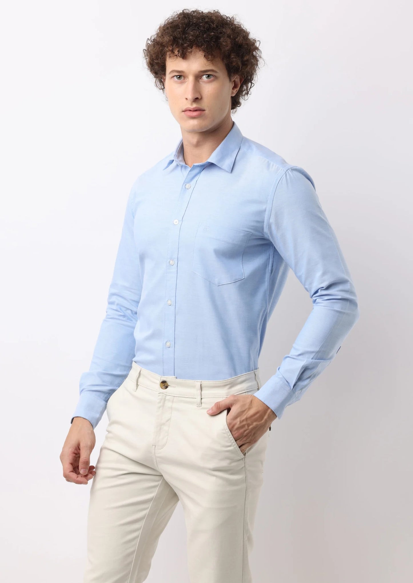 Azure Oxford Cotton Shirt