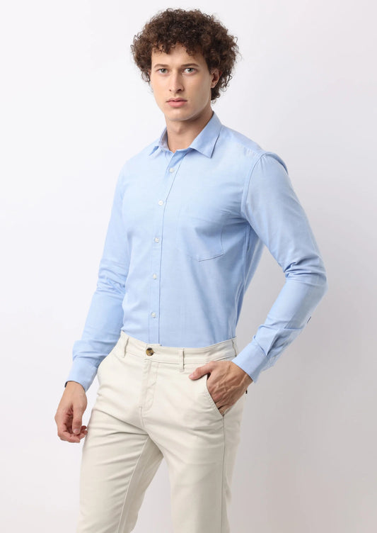 Azure Oxford Cotton Shirt
