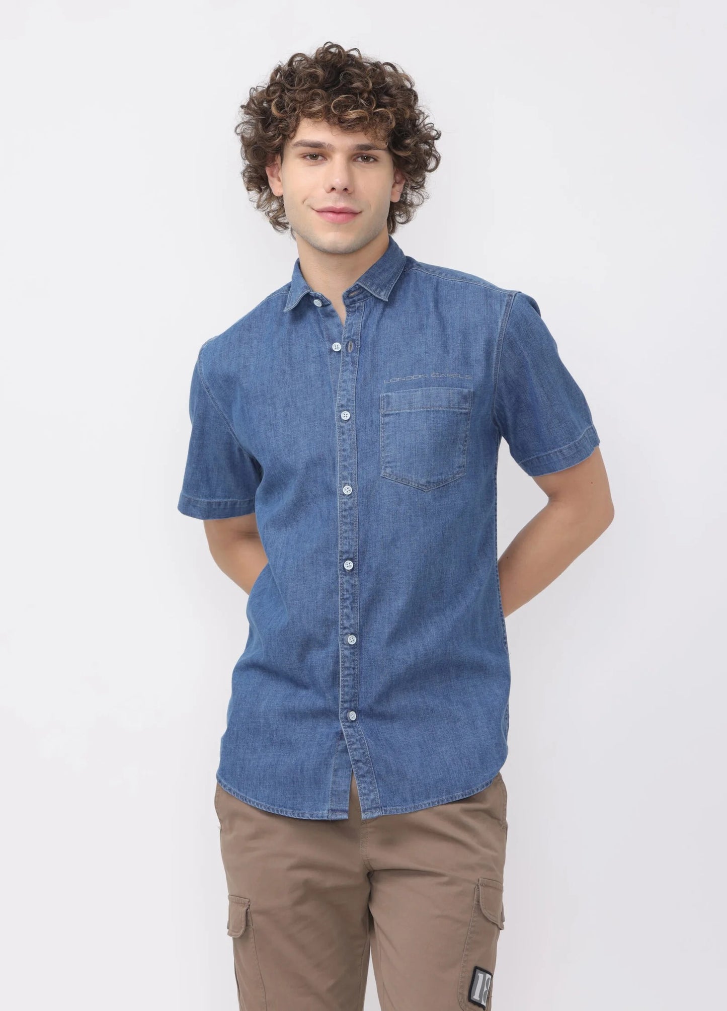 Indigo Denim Shirt Half Sleeve