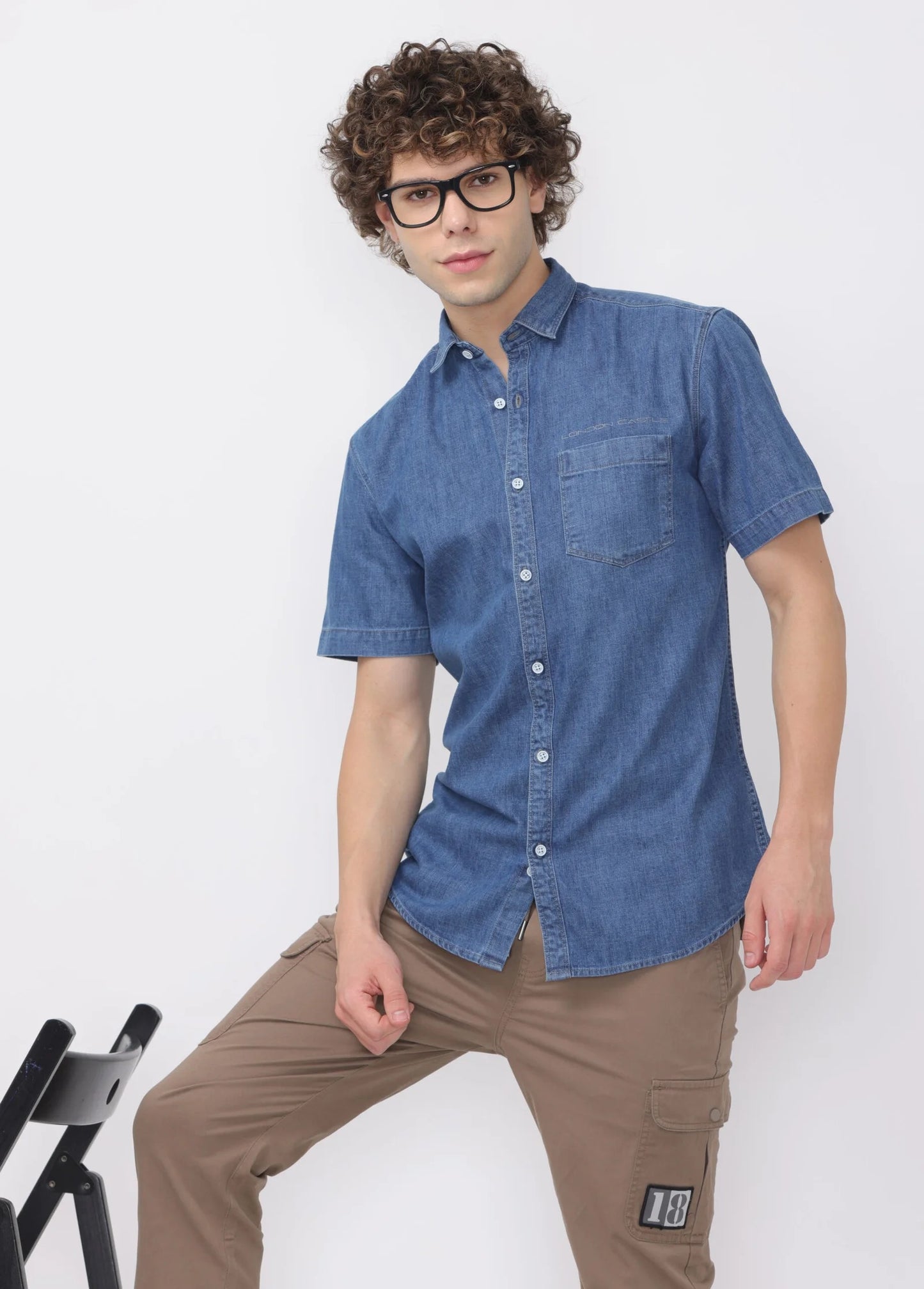 Indigo Denim Shirt Half Sleeve