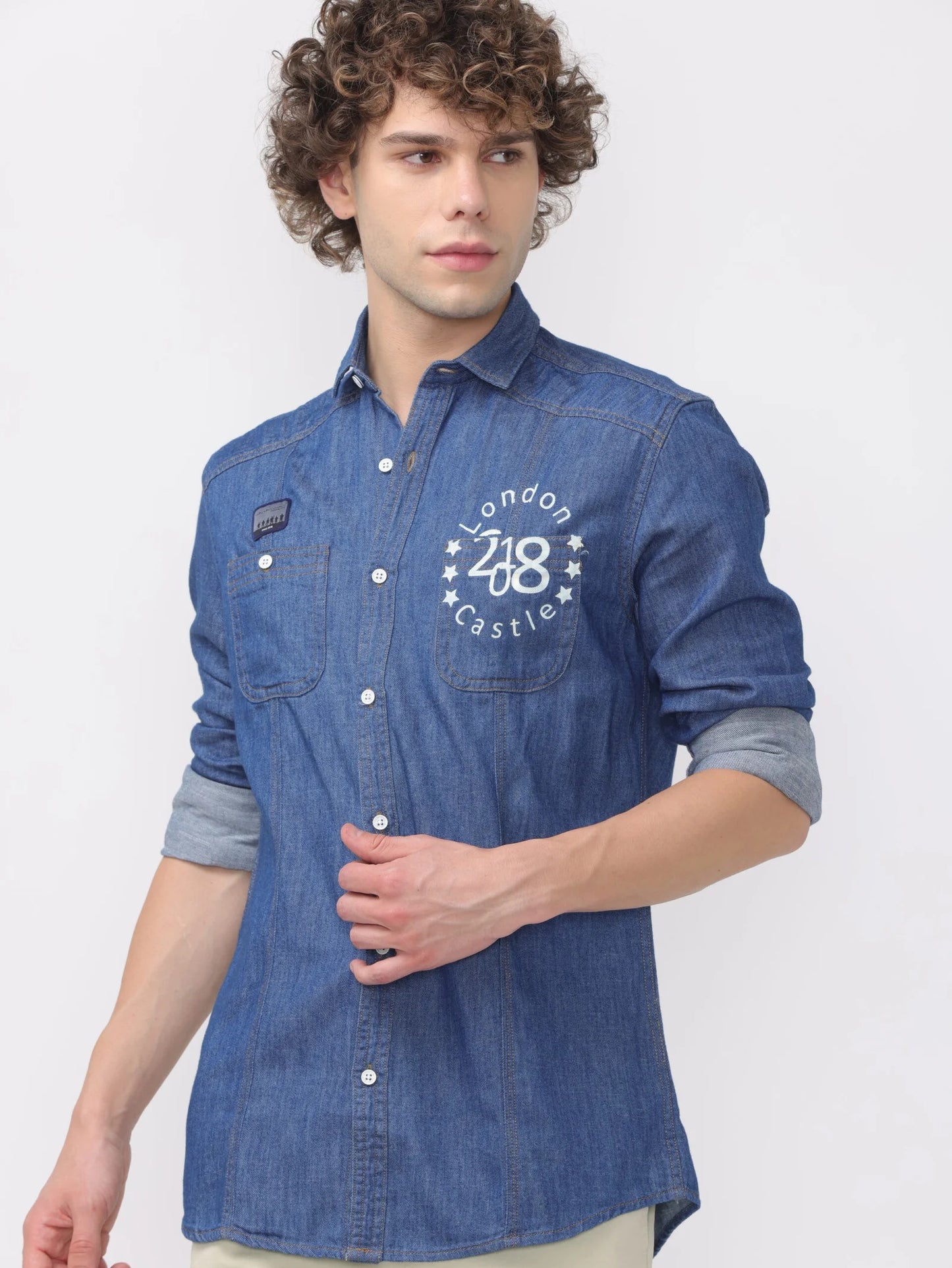 Indigo Double Pocket Denim Shirt