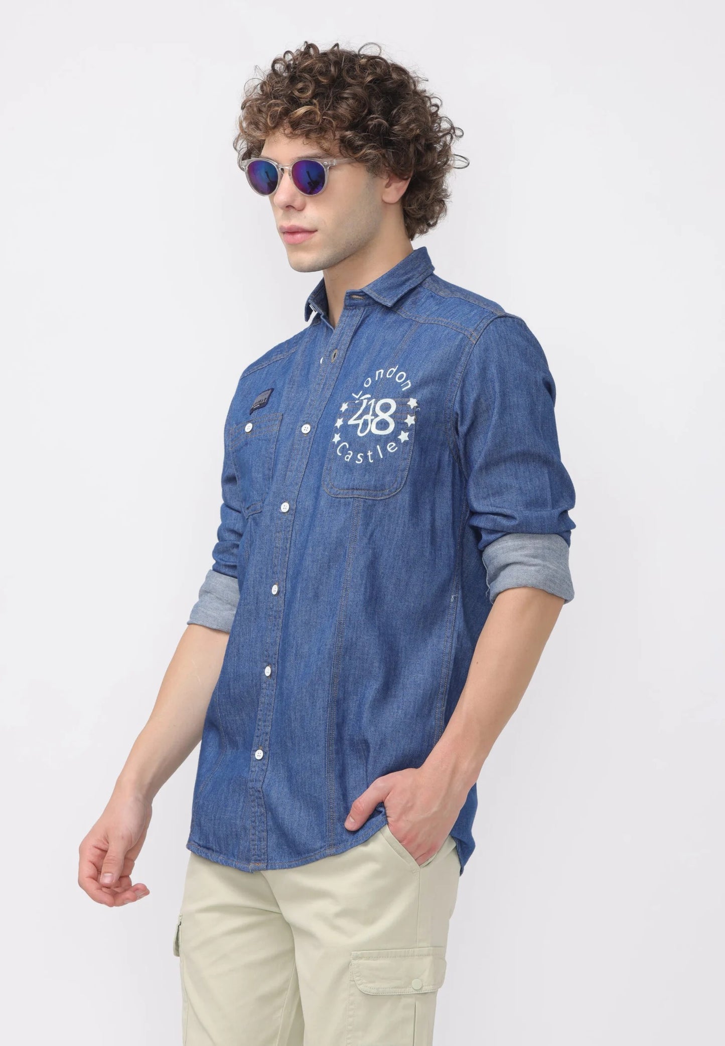 Indigo Double Pocket Denim Shirt