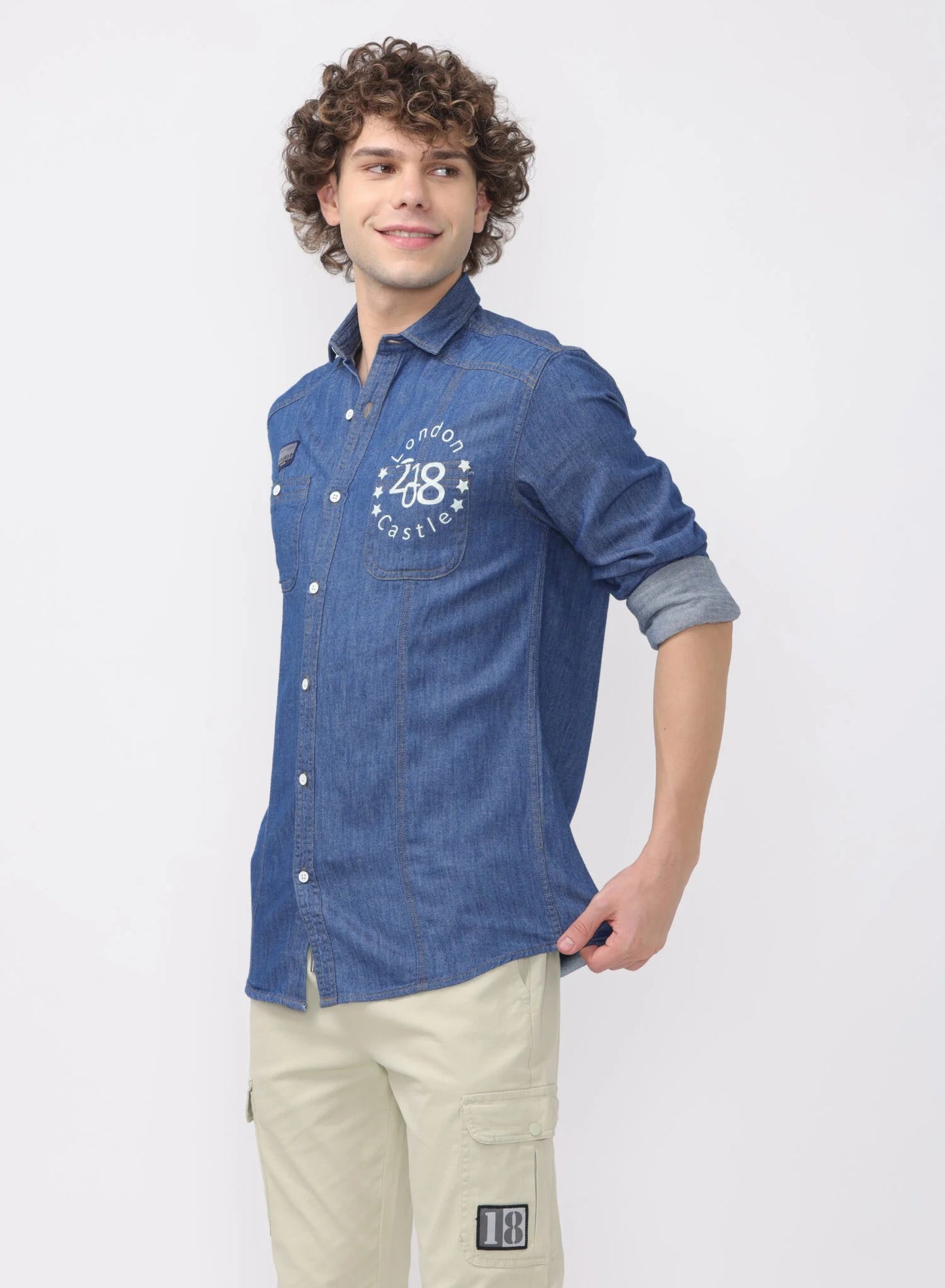 Indigo Double Pocket Denim Shirt