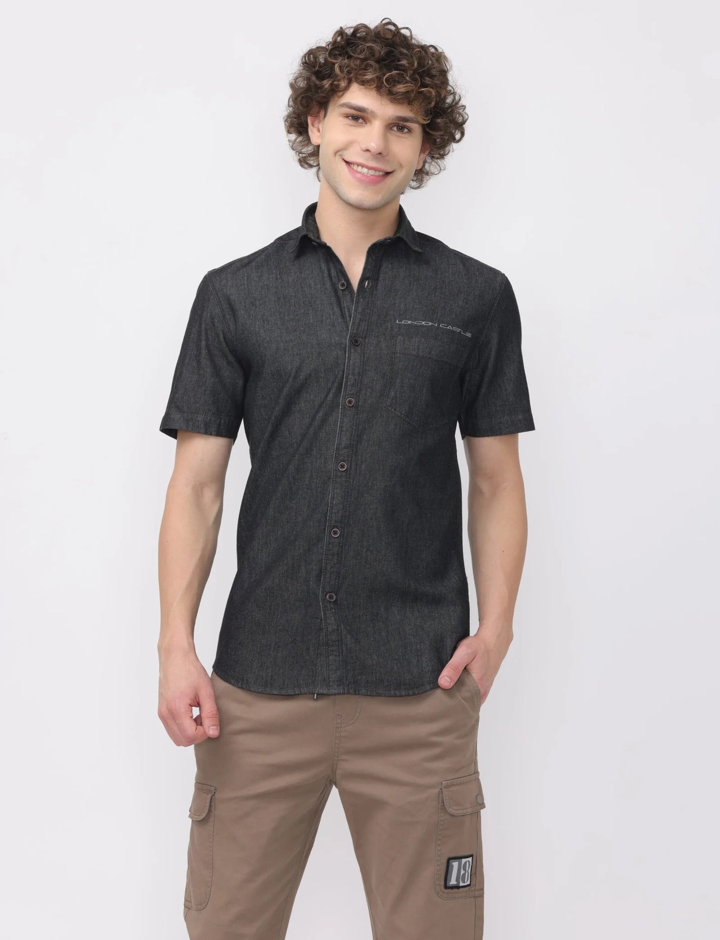 Onyx Denim Shirt Half Sleeve