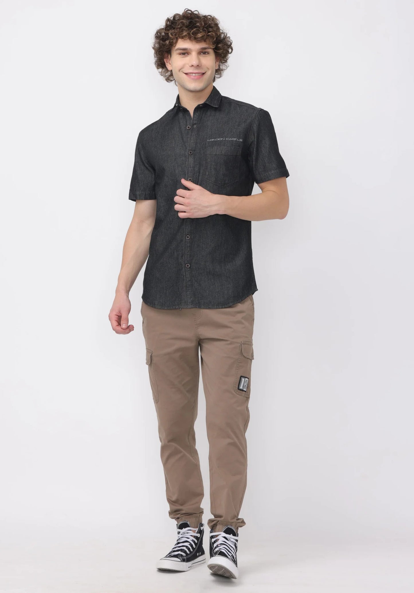 Onyx Denim Shirt Half Sleeve