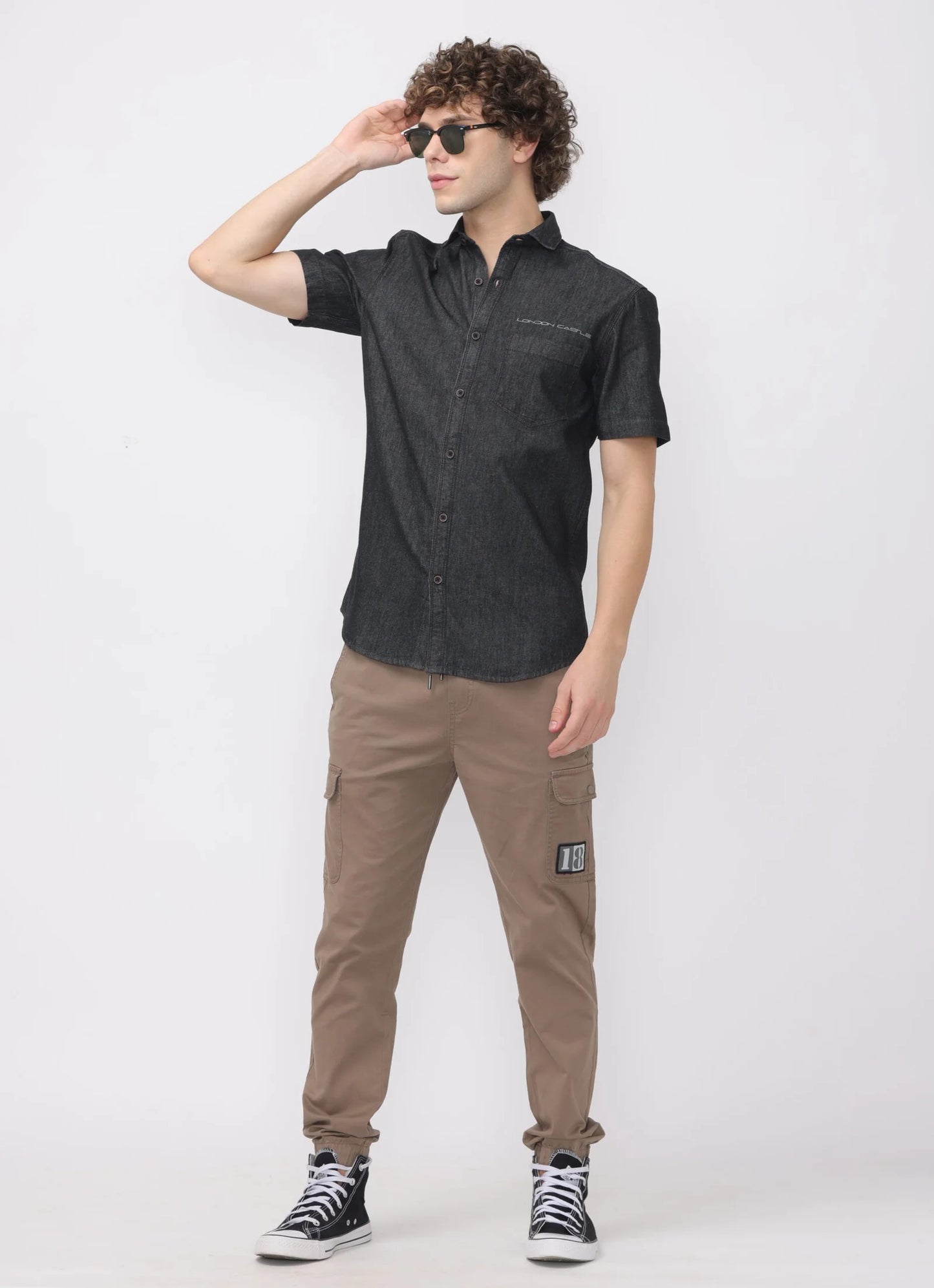 Onyx Denim Shirt Half Sleeve