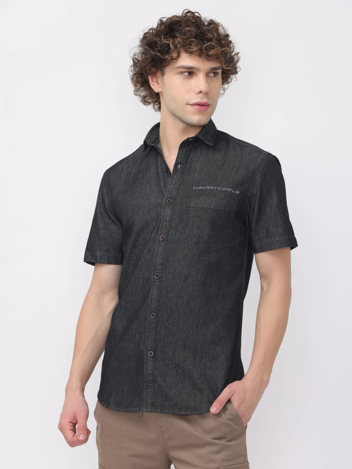 Onyx Denim Shirt Half Sleeve