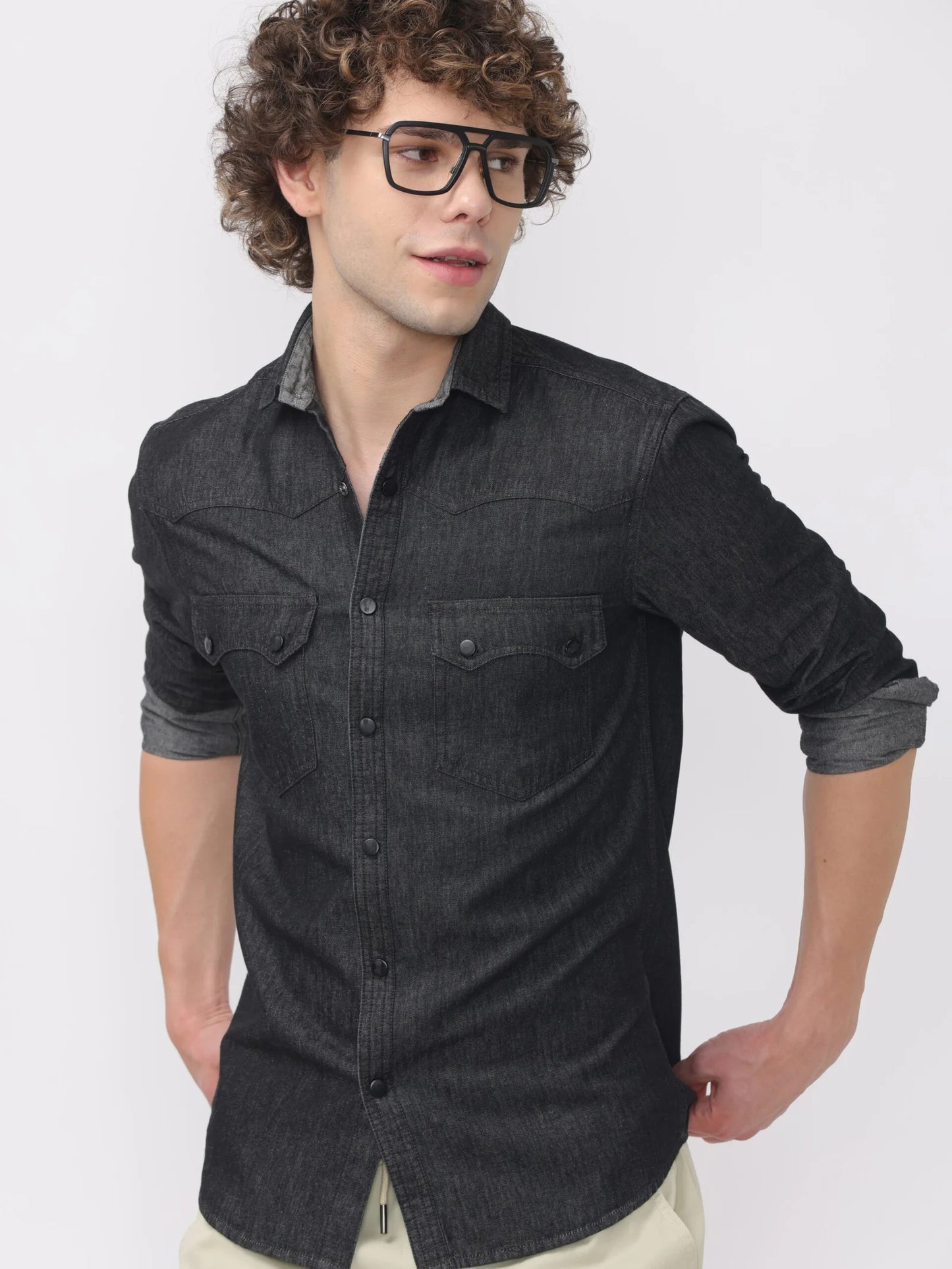 Onyx Double Pocket Denim Shirt