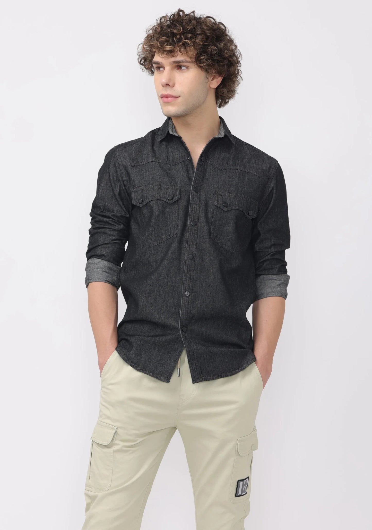 Onyx Double Pocket Denim Shirt