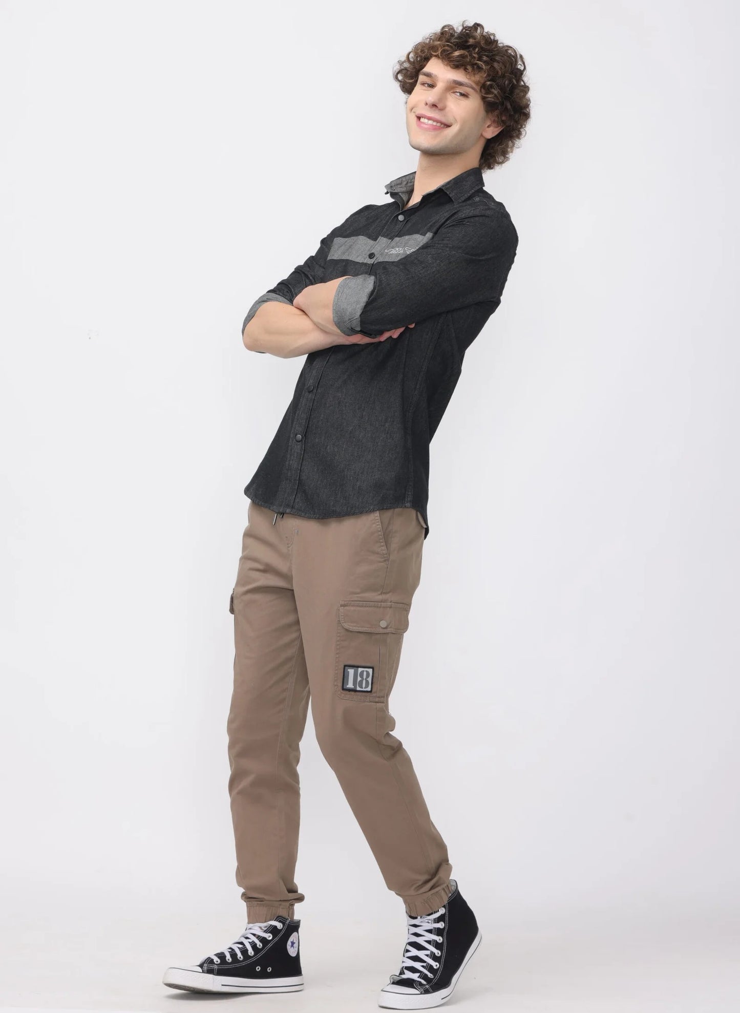 Onyx Graphite Cut and Sew Denim Shirt