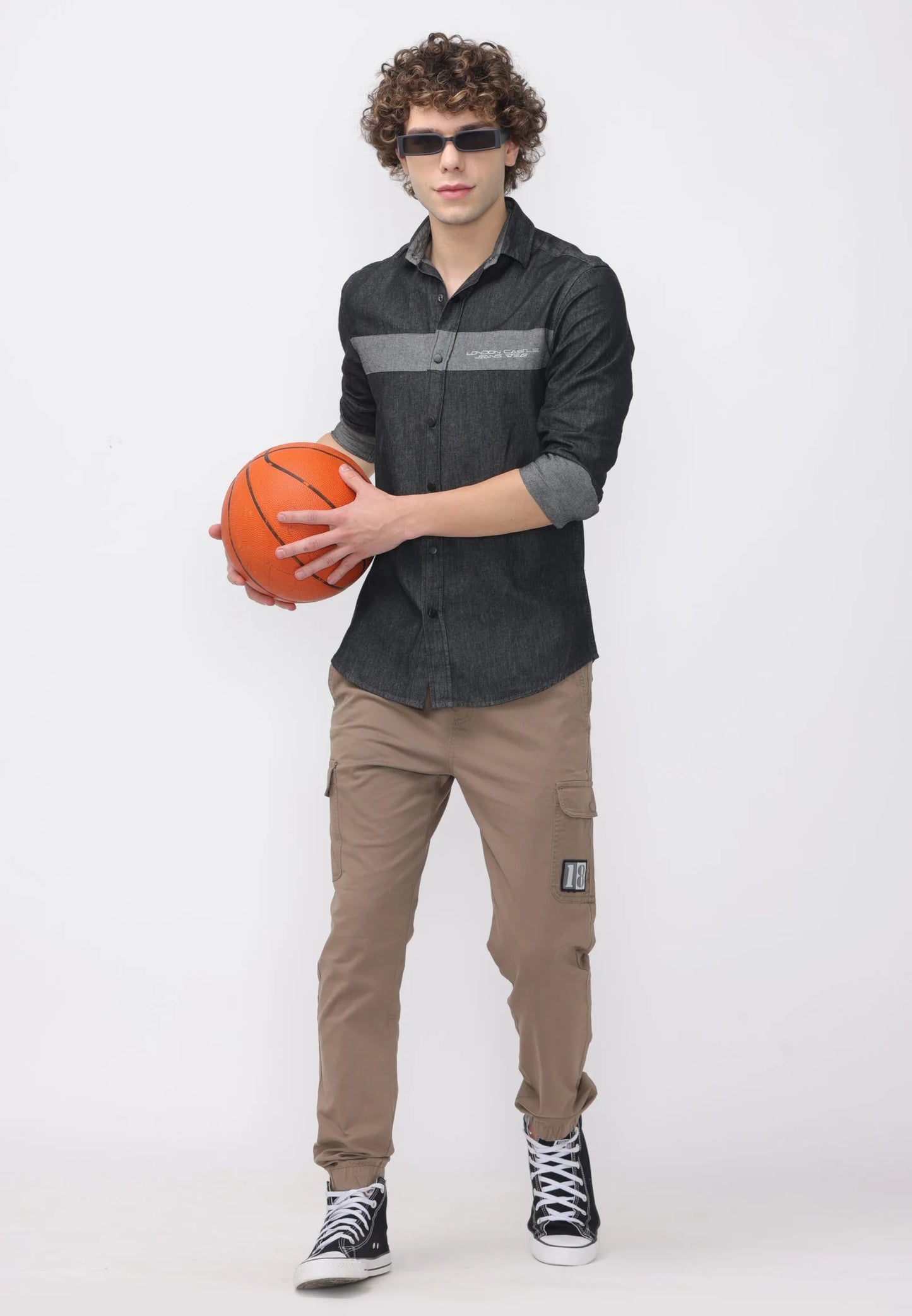 Onyx Graphite Cut and Sew Denim Shirt