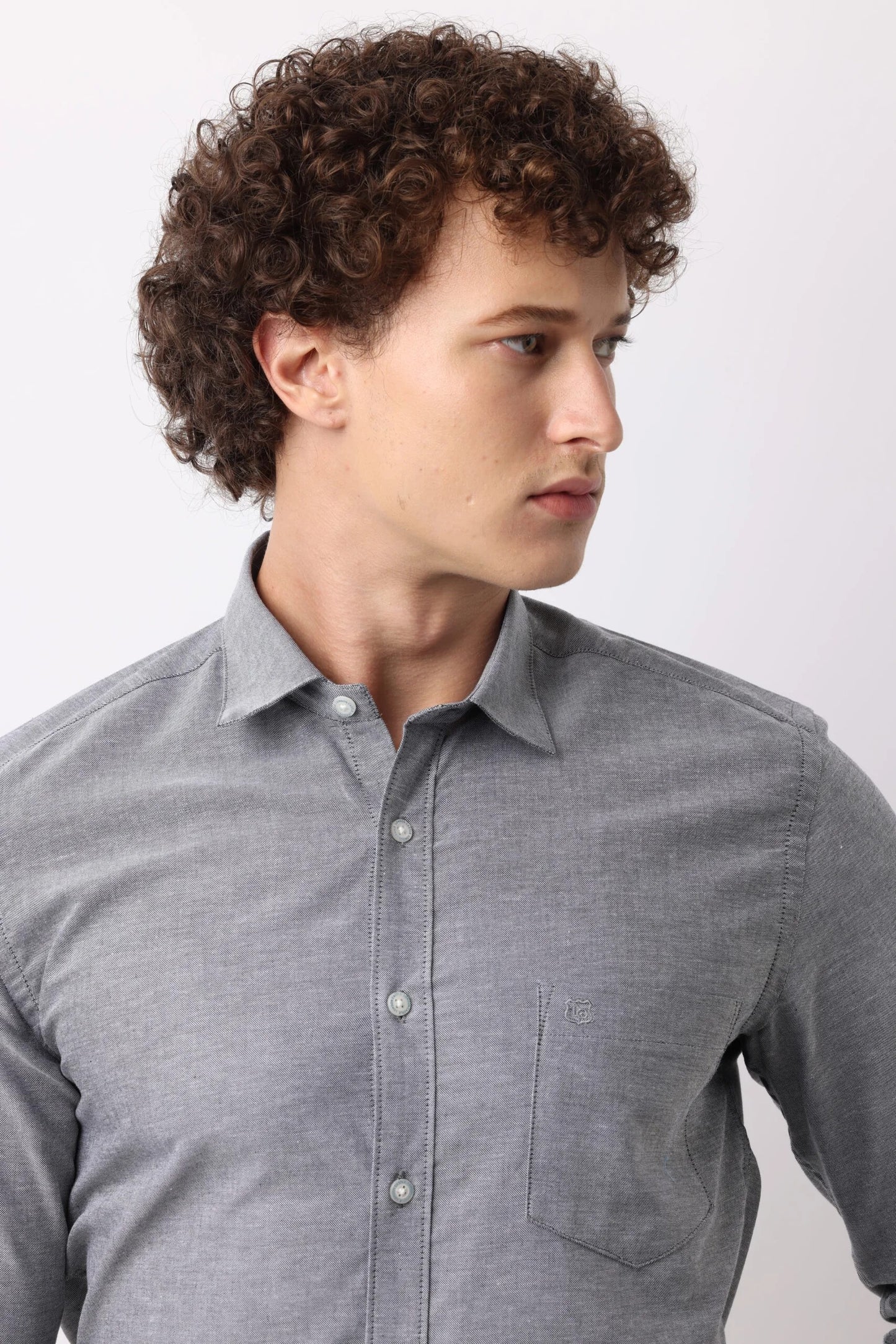 Slate Oxford Cotton Shirt