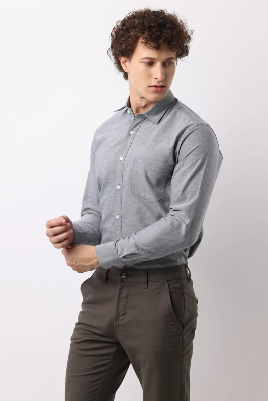 Slate Oxford Cotton Shirt